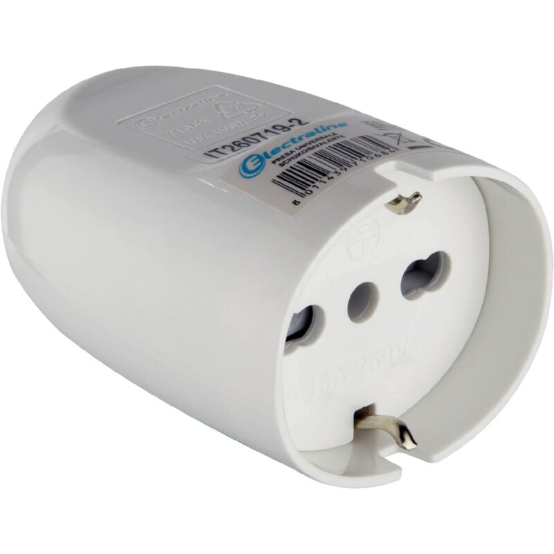 foto del prodotto presa universale schuko 10 16 a bianca