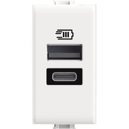 foto del prodotto presa usb a c bticino matix 1 modulo 15w bianco am4191ac