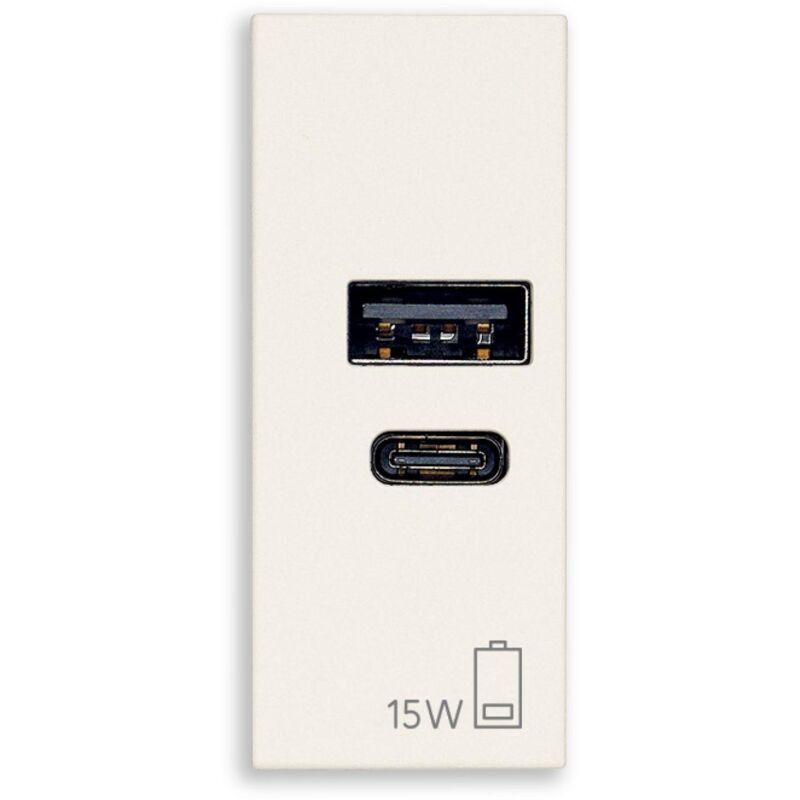 foto del prodotto presa usb a c vimar linea 1 modulo 15w bianco 30292.ac15b