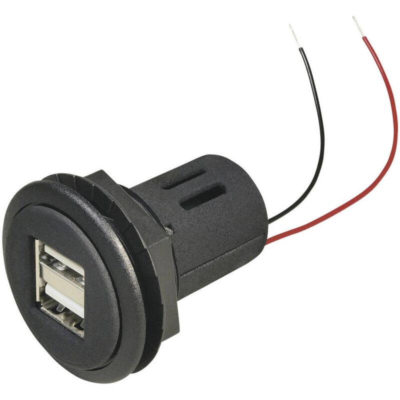 foto del prodotto presa usb doppia portata massima corrente 5 a adatto per dettagli usb a da pannello 12 v a 5 v, 24 v a 5 v procar