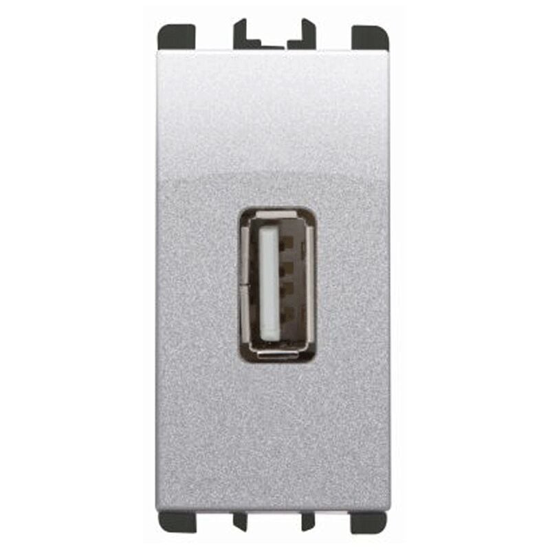 foto del prodotto presa usb urmet simon nea 5v 2,1a colore alluminio 10330al