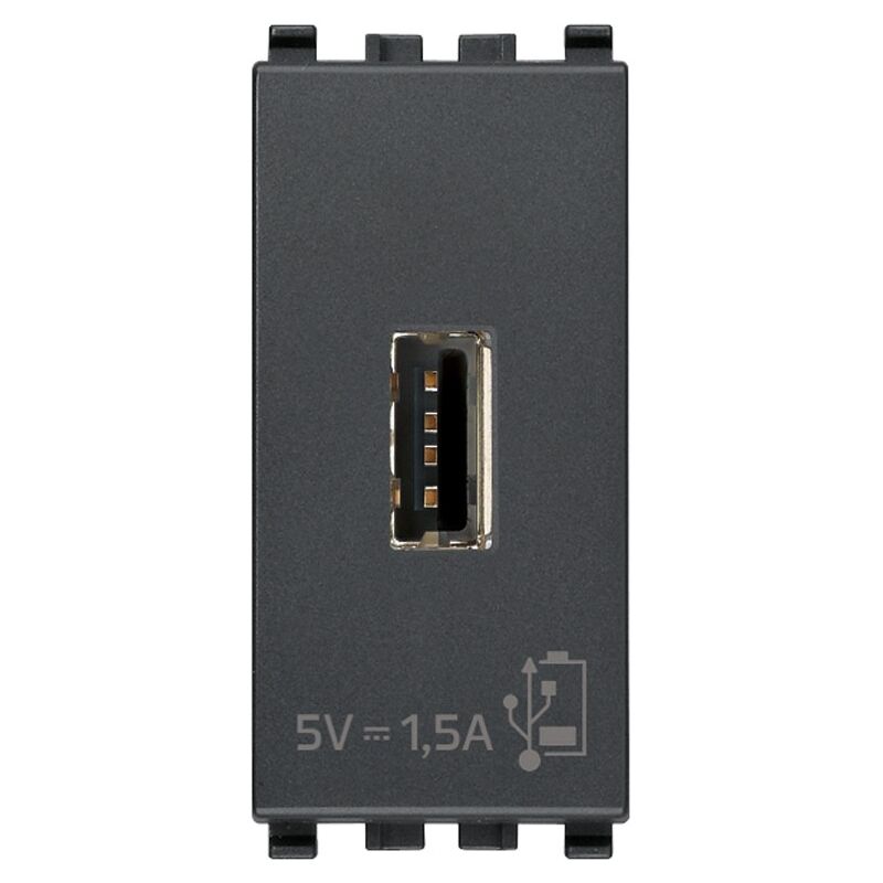 foto del prodotto presa usb vimar eikon 5v1,5a grigio 20292