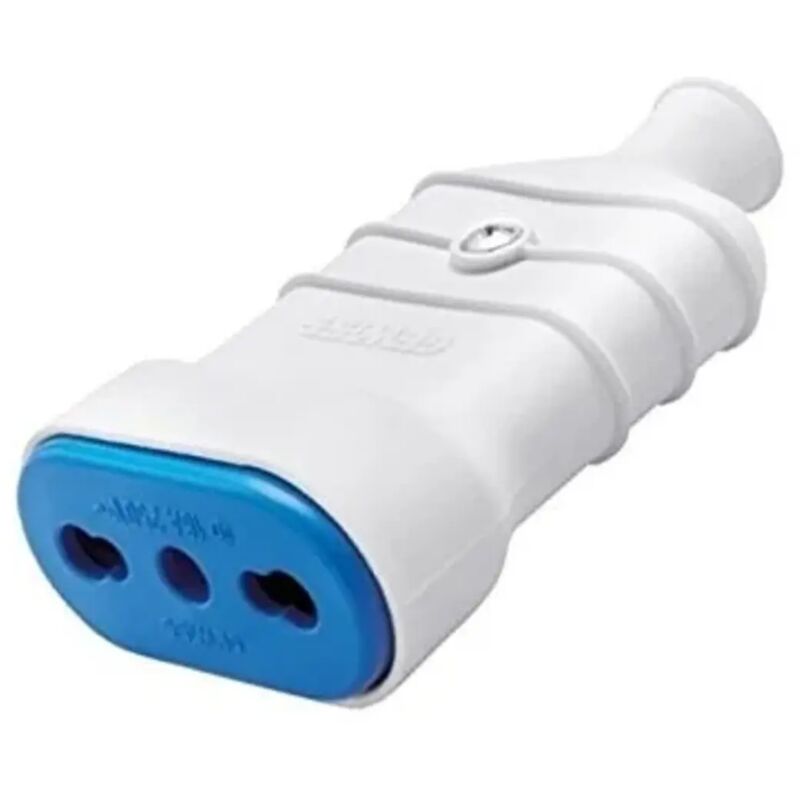 foto del prodotto presa volante bipasso 2p+t bivalente 10-16a prolunga elettrica bianco femmina 16a