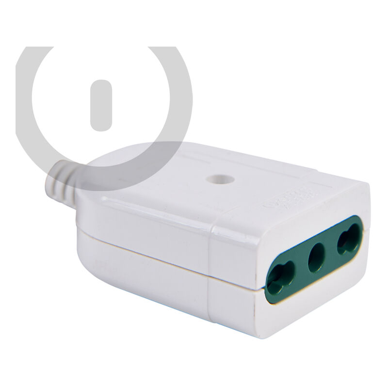 foto del prodotto presa volante bipasso a 10 16a per connessione elettrica wisdom