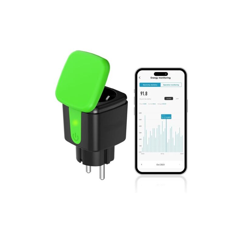 foto del prodotto presa wlan esterna aiper, presa wifi, contatore di energia per prese esterne, presa da giardino, presa esterna, spina intelligente, compatibile con
