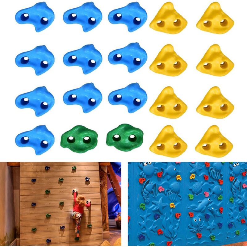 foto del prodotto prese d arrampicata per bambini, multicolore arrampicata su roccia parete di arrampicata stones assortiti kit bulloni for interni esterni, 20pcs