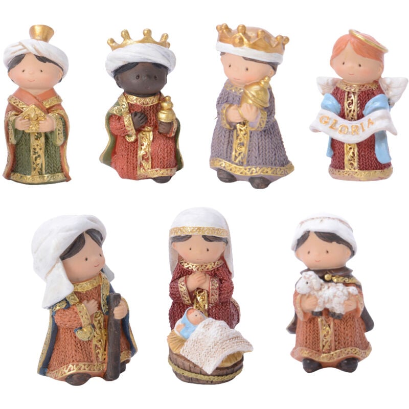 foto del prodotto presepe in poliresina 8 personaggi h.8cm