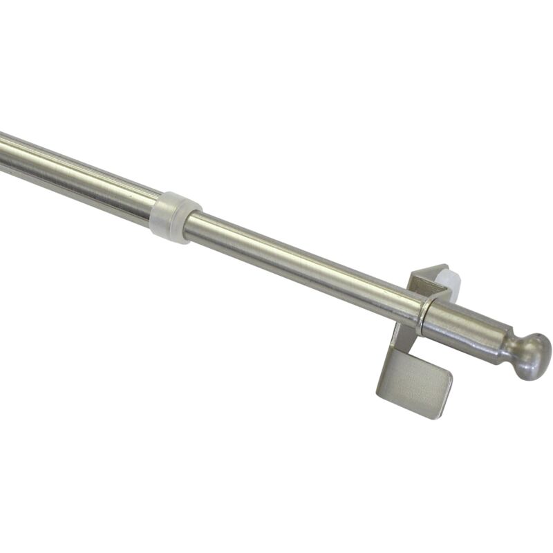 foto del prodotto press go filigrano 31515 stanga con ganci sferica, 8 10 mm, estensibile da 80 a 110 cm, effetto acciaio inox gardinia