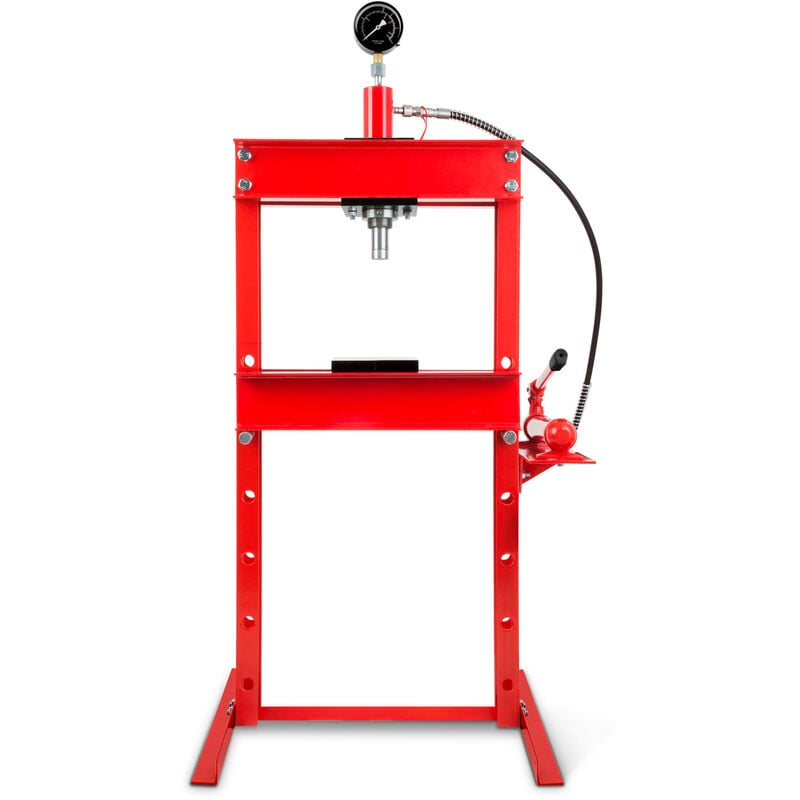 foto del prodotto pressa idraulica 12t con manometro idraulico, pressa idraulica manuale, regolabile 6 direzioni, pressa officina, altezza lavoro 910mm, larghezza