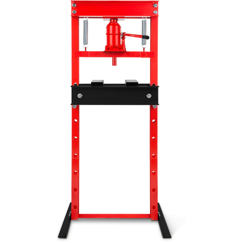 foto del prodotto pressa idraulica da officina 12t, regolabile a 8 posizioni, altezza massima di lavoro 750 mm, larghezza di lavoro 430 mm, altezza totale 1335 mm, 2