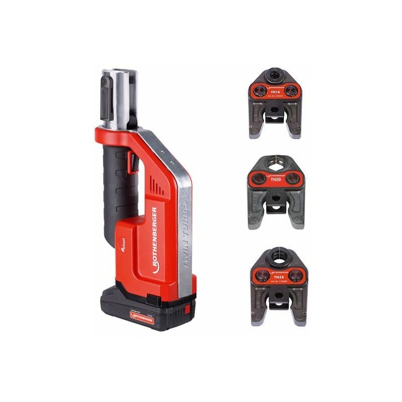foto del prodotto pressatrice a batteria 18v 2ah rothenberger romax compact twin turbo ganasce th 16 20 26 1000002120