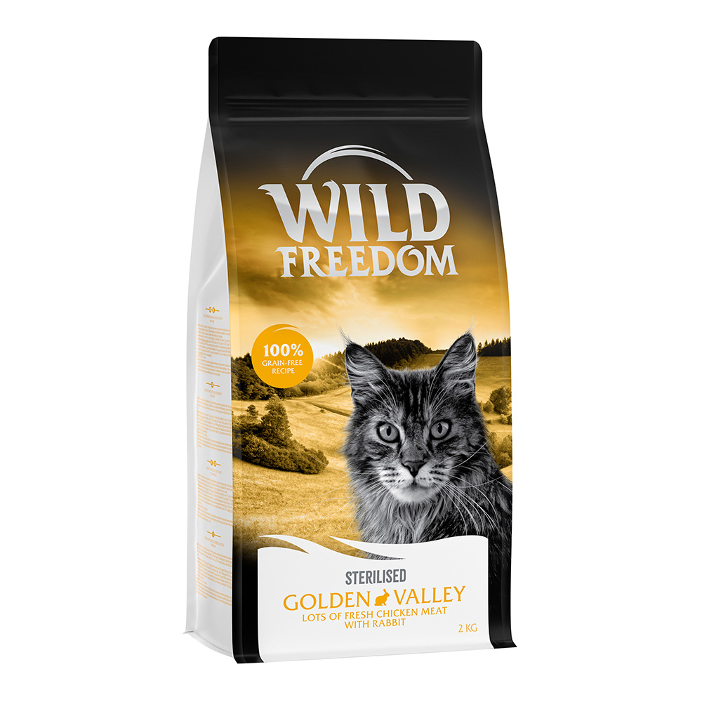 foto del prodotto prezzo speciale wild freedom 2 kg crocchette senza cereali per gatti adult golden valley coniglio sterilised