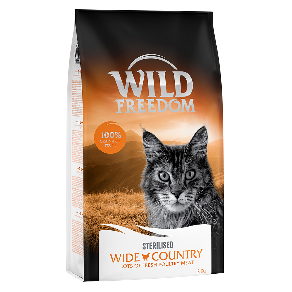 foto del prodotto prezzo speciale wild freedom 2 kg crocchette senza cereali per gatti adult wide country sterilised pollame