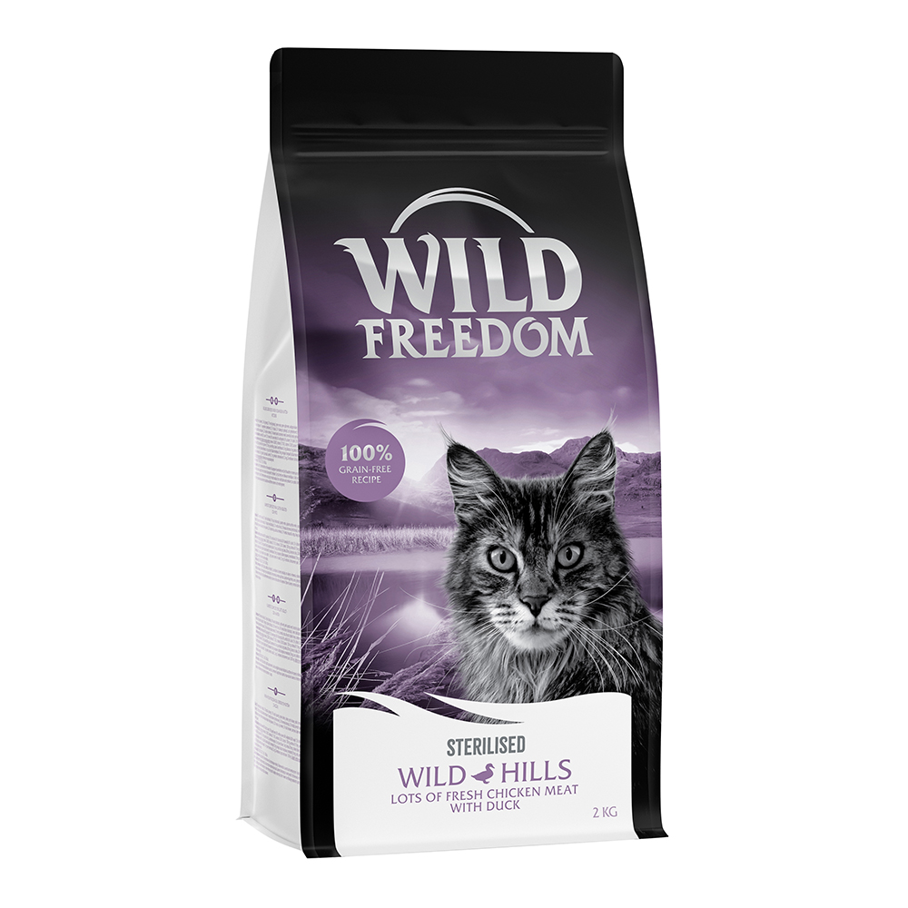 foto del prodotto prezzo speciale wild freedom 2 kg crocchette senza cereali per gatti adult wild hills sterilised