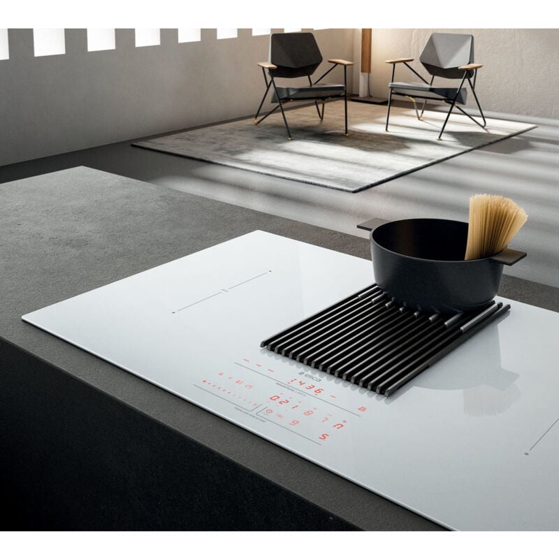 foto del prodotto prf0147774 piano cottura nero, bianco da incasso 83 cm piano cottura a induzione 4 fornello i cappa da incasso elica