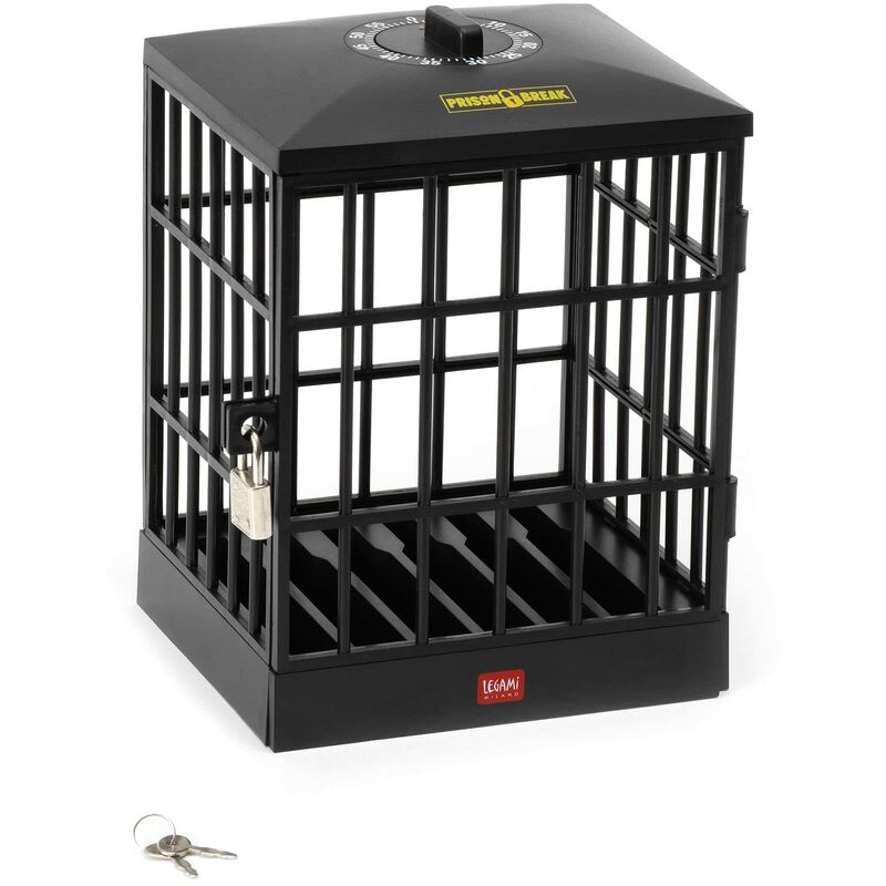 foto del prodotto prigione per cellulari, timer fino a 60 minuti, regolabile manualmente, include1 lucchetto e 2 chiavi, 12,5x18,5 cm, contiene fino a 6 cellulari