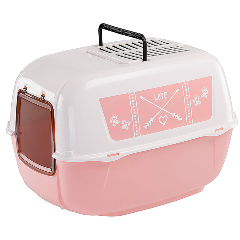 foto del prodotto prima decor toilette chiusa per gatti. due colori. . variante misure 39.5 x 52.5 x h 38 cm rosa ferplast