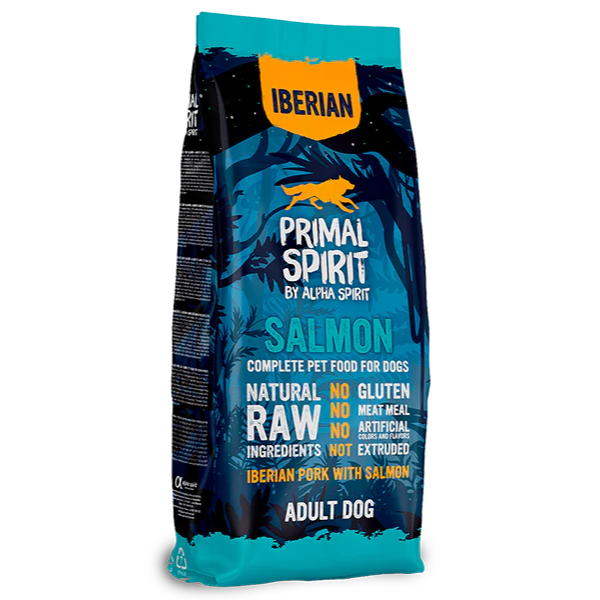 foto del prodotto primal spirit by alpha spirit adult dog pressato a freddo maiale iberico con salmone 12 kg 1 ordine scegli lo sconto bzr5 bzr20 200 punti fedelt 