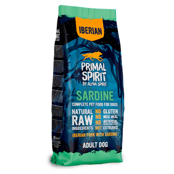 foto del prodotto primal spirit by alpha spirit adult dog pressato a freddo maiale iberico con sardine 12 kg 1 ordine scegli lo sconto bzr5 bzr20 200 punti fedelt 