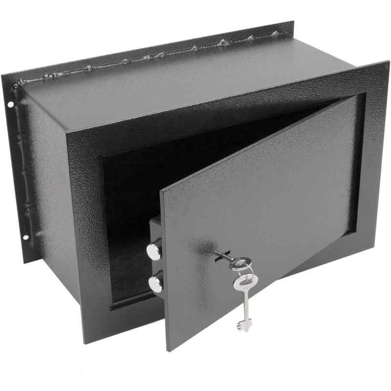 foto del prodotto primematik cassaforte di sicurezza incasso in acciaio armadi di sicurezza con chiavi 26x15x18cm nero