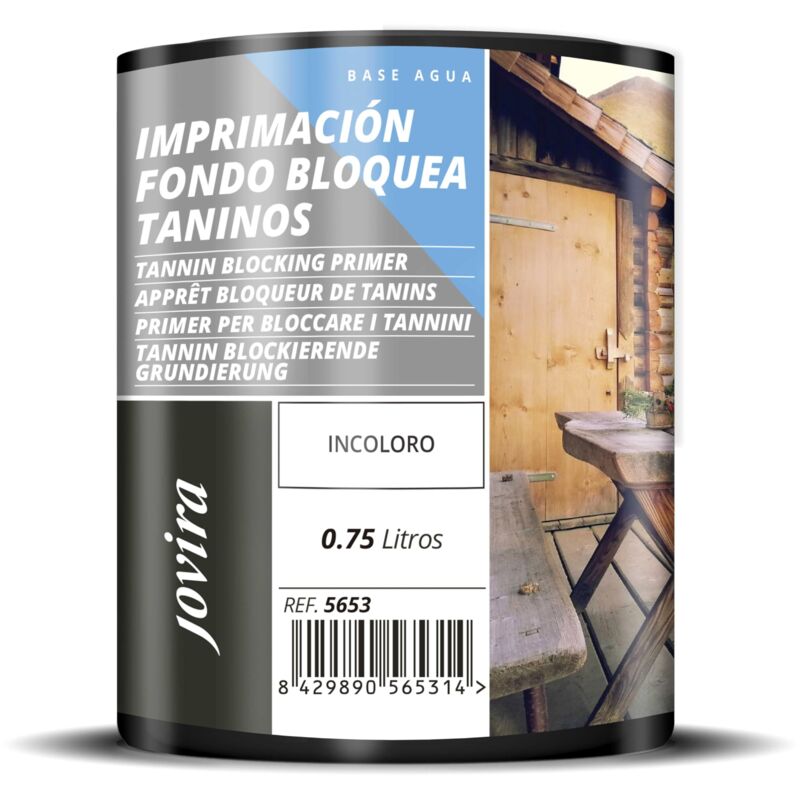 foto del prodotto primer bloccante al tannino, incolore a base d acqua. appositamente formulato per bloccare le macchie prodotte dai tannini sul legno. 750