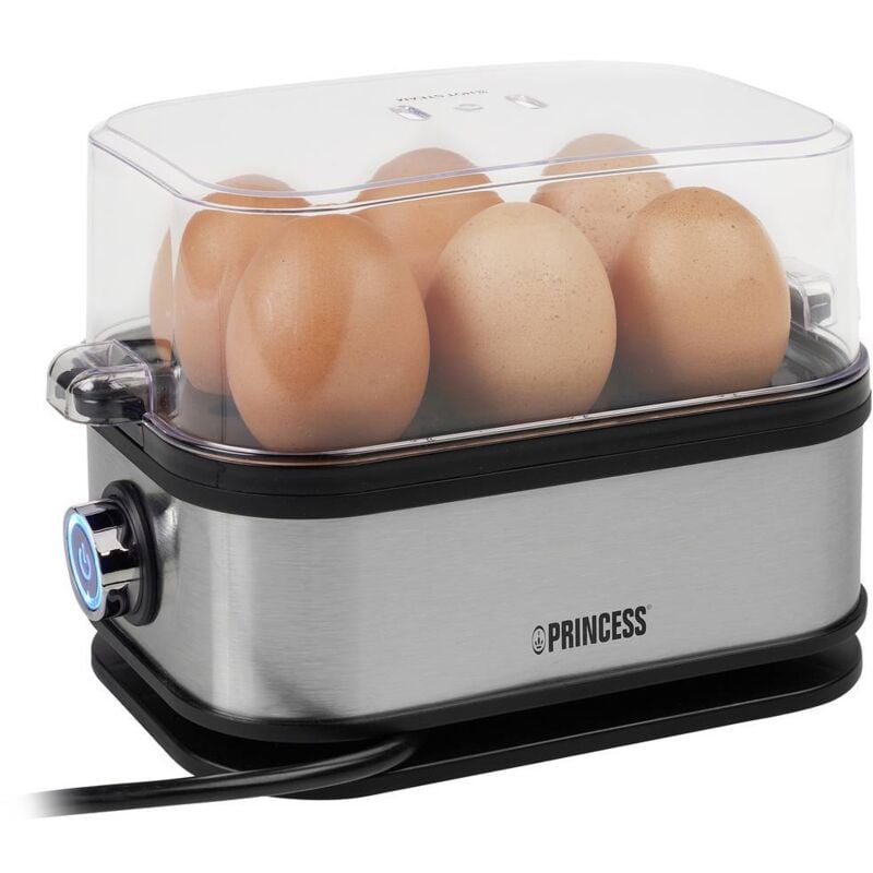 foto del prodotto princess 01.262046.01.001 cuociuova senza bpa, con misurino, spia luminosa argento, nero