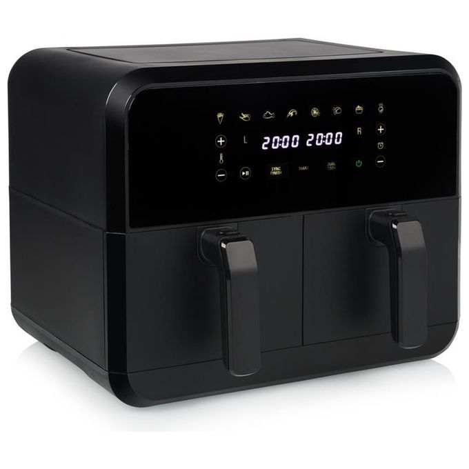 foto del prodotto princess 182068 double basket airfryer friggitrice ad aria 8 l, 2400 w, 8 programmi preimpostati, display led, tecnologia a doppio cestello, nero