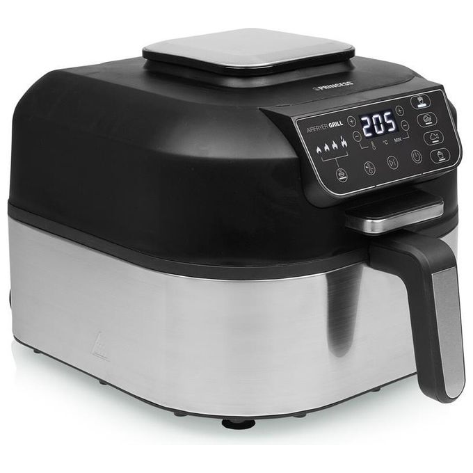 foto del prodotto princess 182092 grill aerofryer friggitrice ad aria 5,6 l, 1760 w, grill integrato, display digitale, tecnologia di circolazione dell aria calda, nero inox