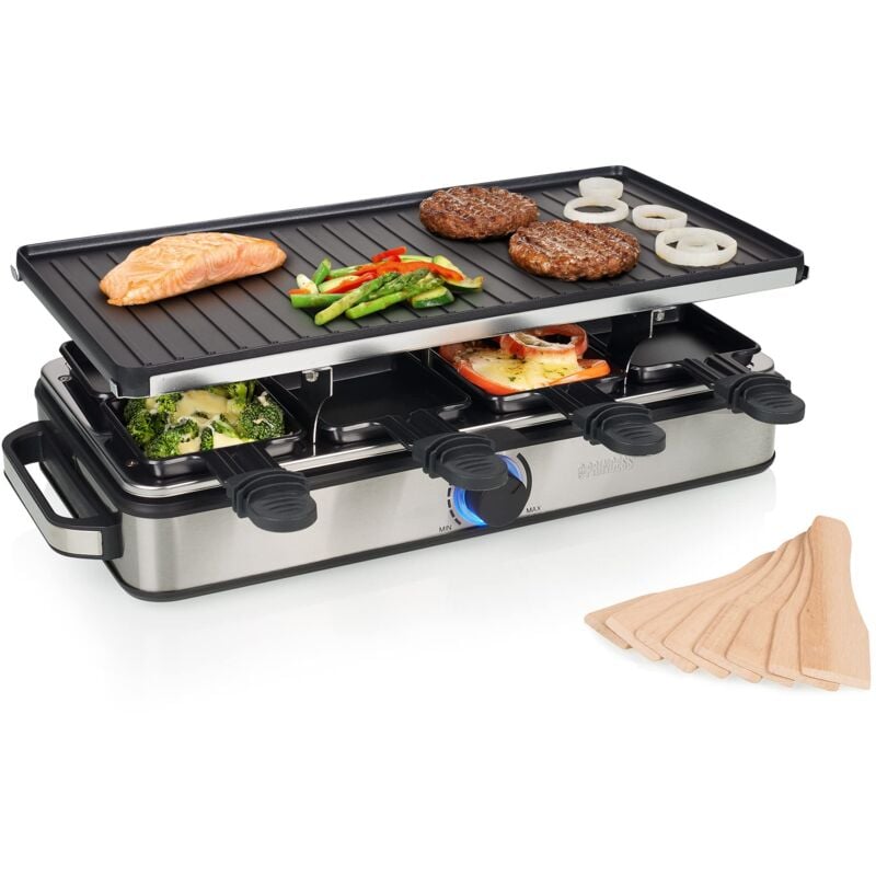foto del prodotto princess - 8 grill deluxe raclette, 1400 w, inossidabile, acciaio inox spazzolato