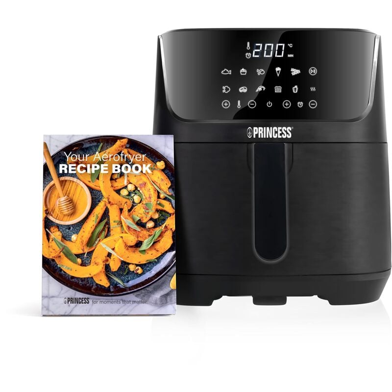 foto del prodotto princess friggitrice ad aria digitale 6,5 l con divisorio rimovibile 60 percento di consumo energetico in meno schermo tattile digitale 12