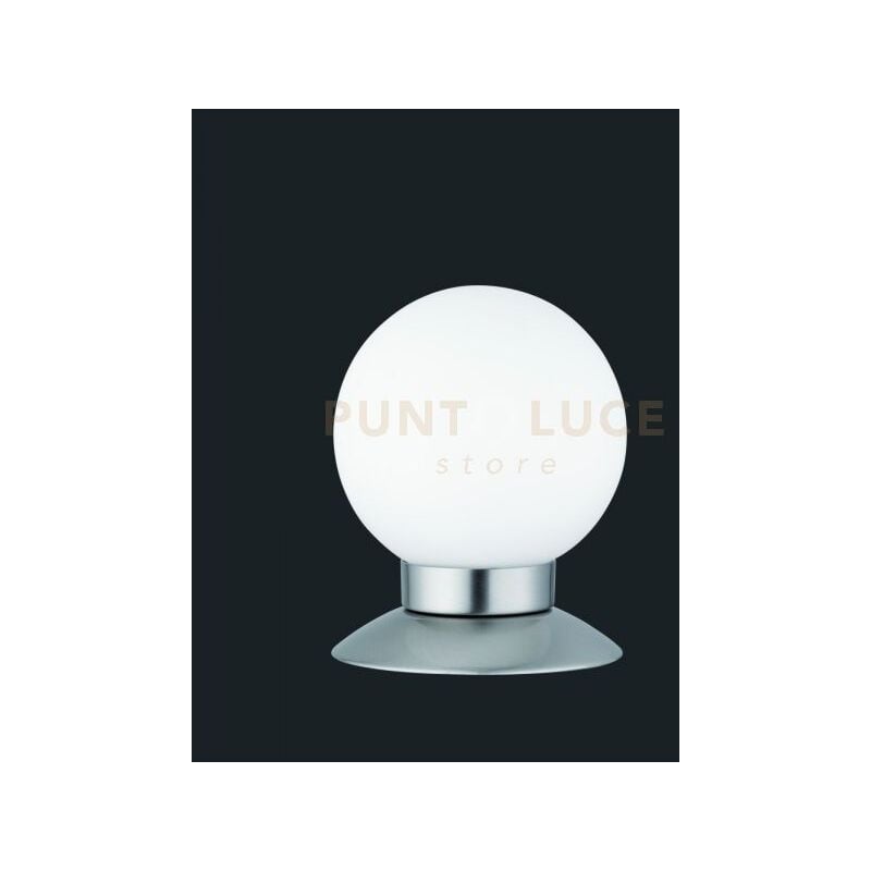 foto del prodotto princess lampada da tavolo led 3w 250lm, 3000k metallo acciaio touch dimmer diffusore sfera vetro h.13cm