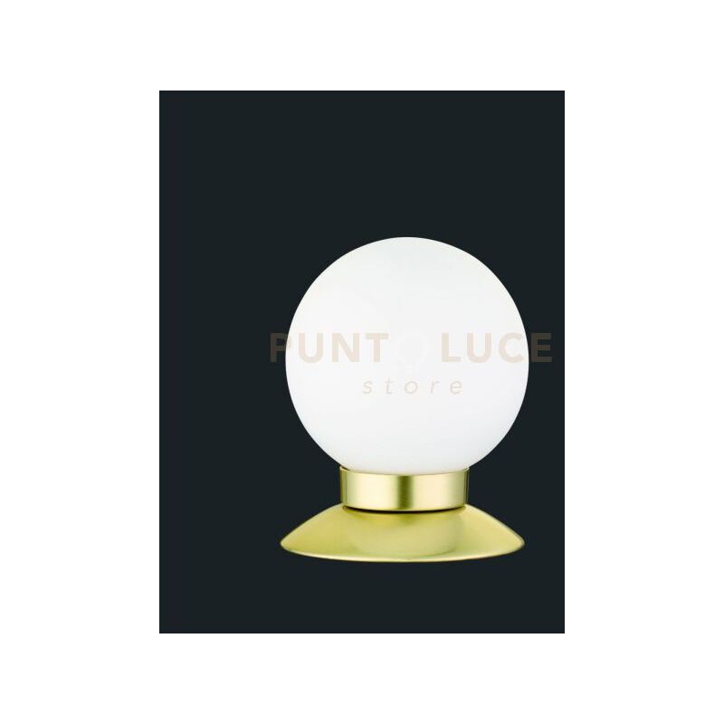 foto del prodotto princess lampada da tavolo led 3w 250lm, 3000k metallo ottone touch dimmer diffusore sfera vetro h.13cm