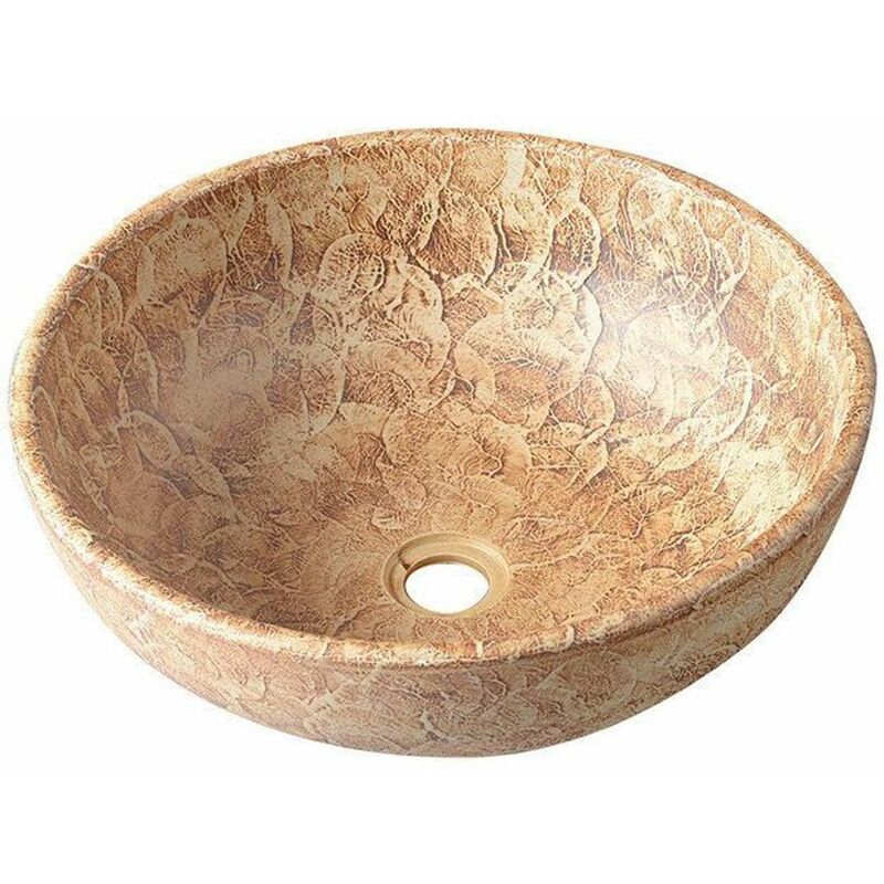 foto del prodotto priori lavabo in vetro, diametro 42 cm, marrone con motivo pi010 sapho