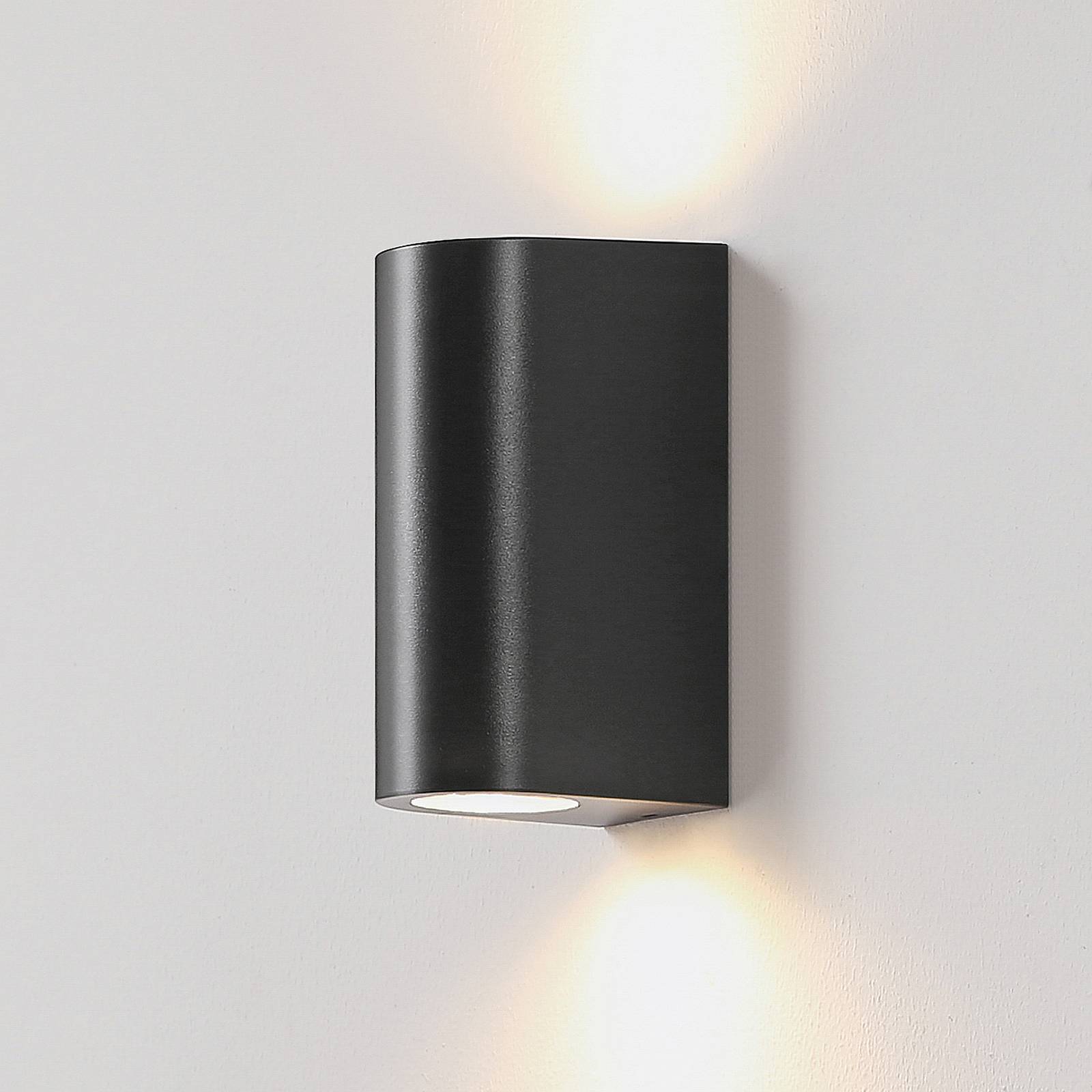 foto del prodotto prios applique da esterni irfan tonda nero 15,5 cm