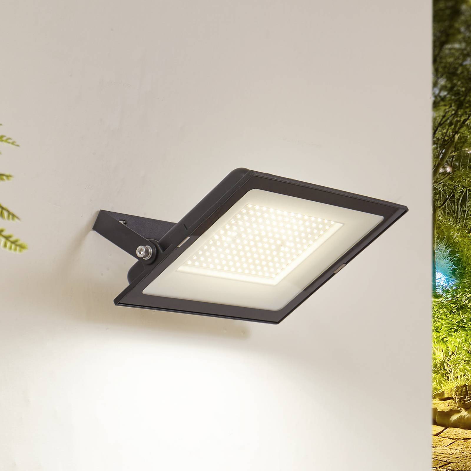 foto del prodotto prios faretto da esterno a led maikel, 150 w, 12000 lm, metallo