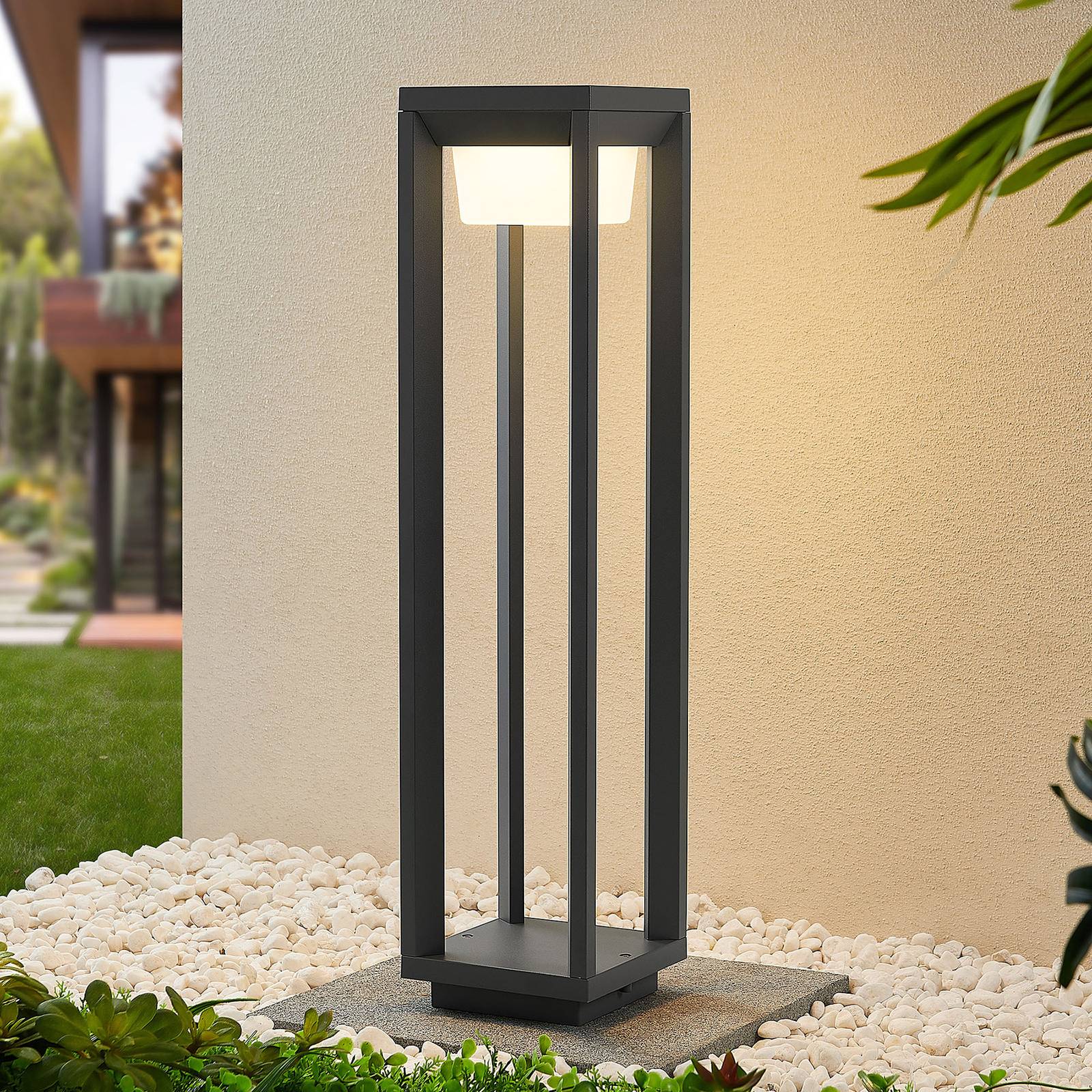 foto del prodotto prios lampione a led gamion, 60 cm, antracite, metallo, ip54
