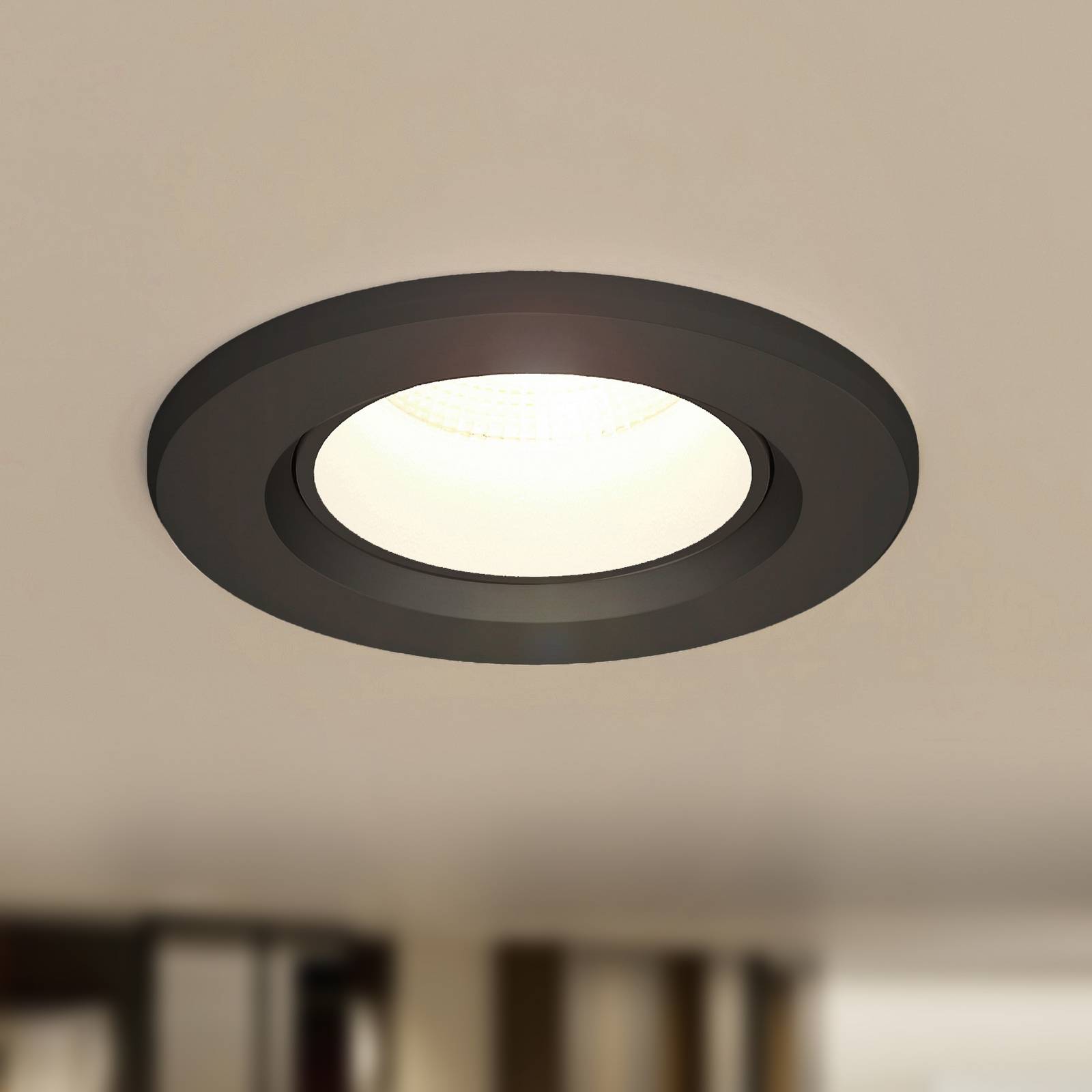 foto del prodotto prios luce da incasso a led shima, nera, 7 w, 3000k, dimmerabile