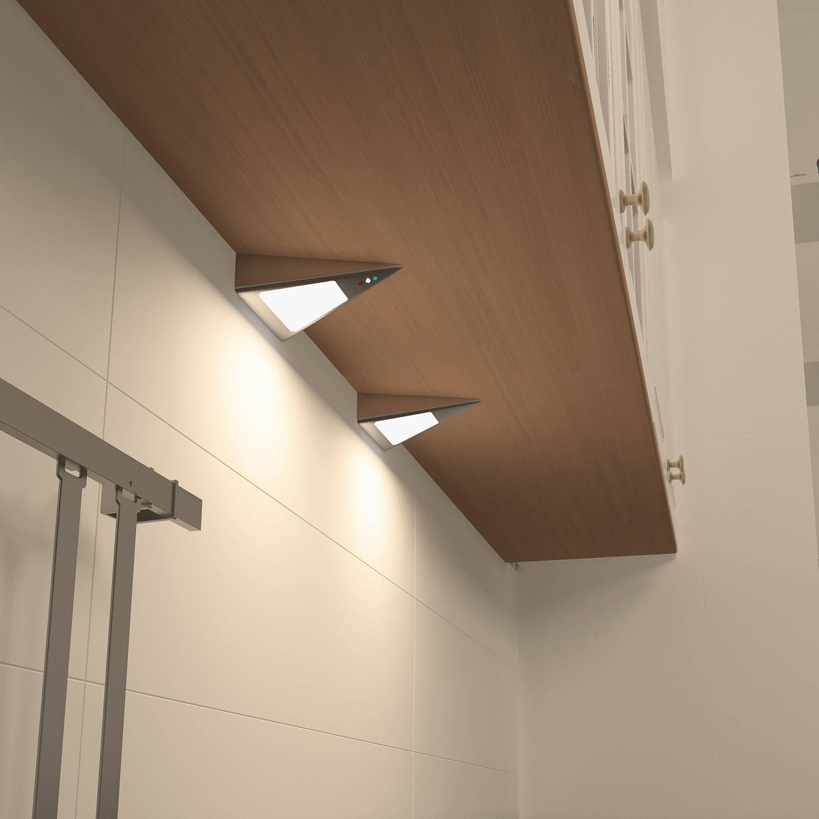 foto del prodotto prios odia lampada led per mobili, acciaio inox, a 2 luci.