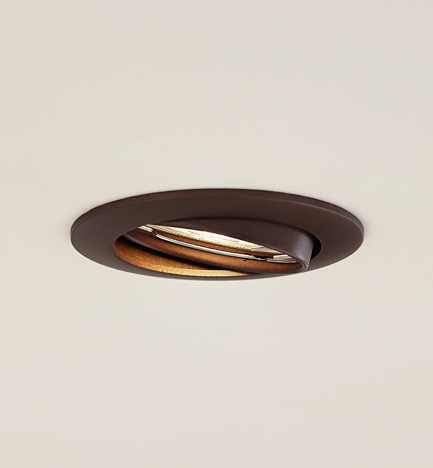 foto del prodotto prios plafoniera a incasso fibur, bronzo, alluminio, 8,2 cm