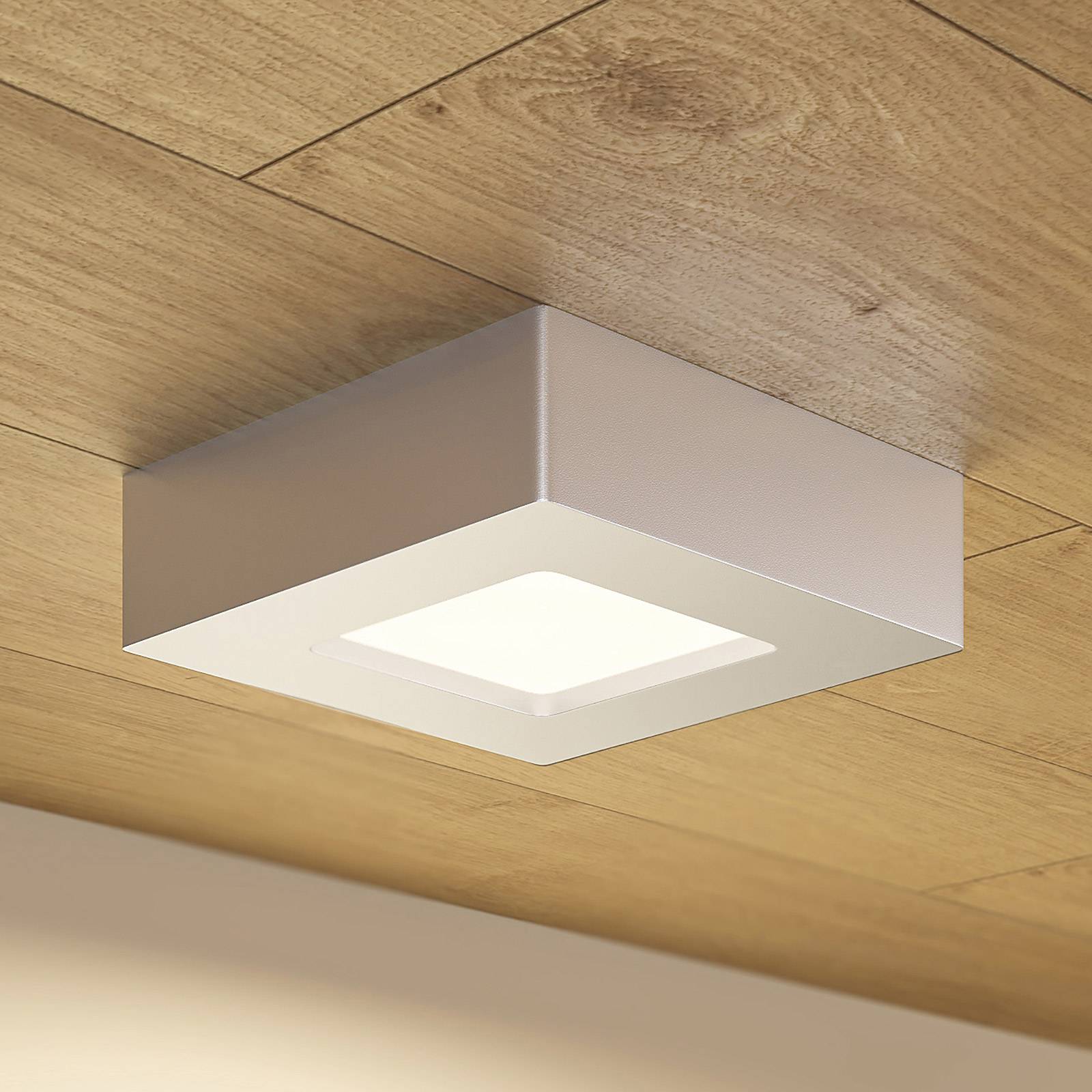 foto del prodotto prios plafoniera led alette, argento, 12,2 cm, dimmerabile