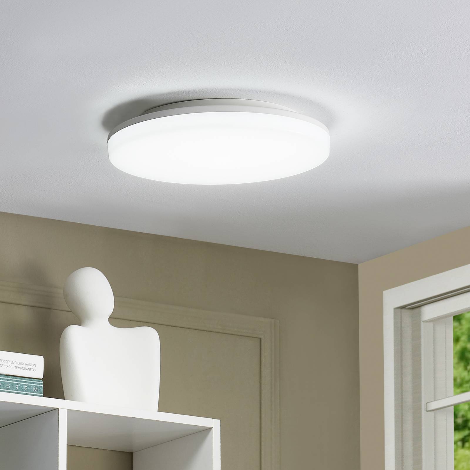 foto del prodotto prios plafoniera led artin, 28 cm, bianco, cct, ip65