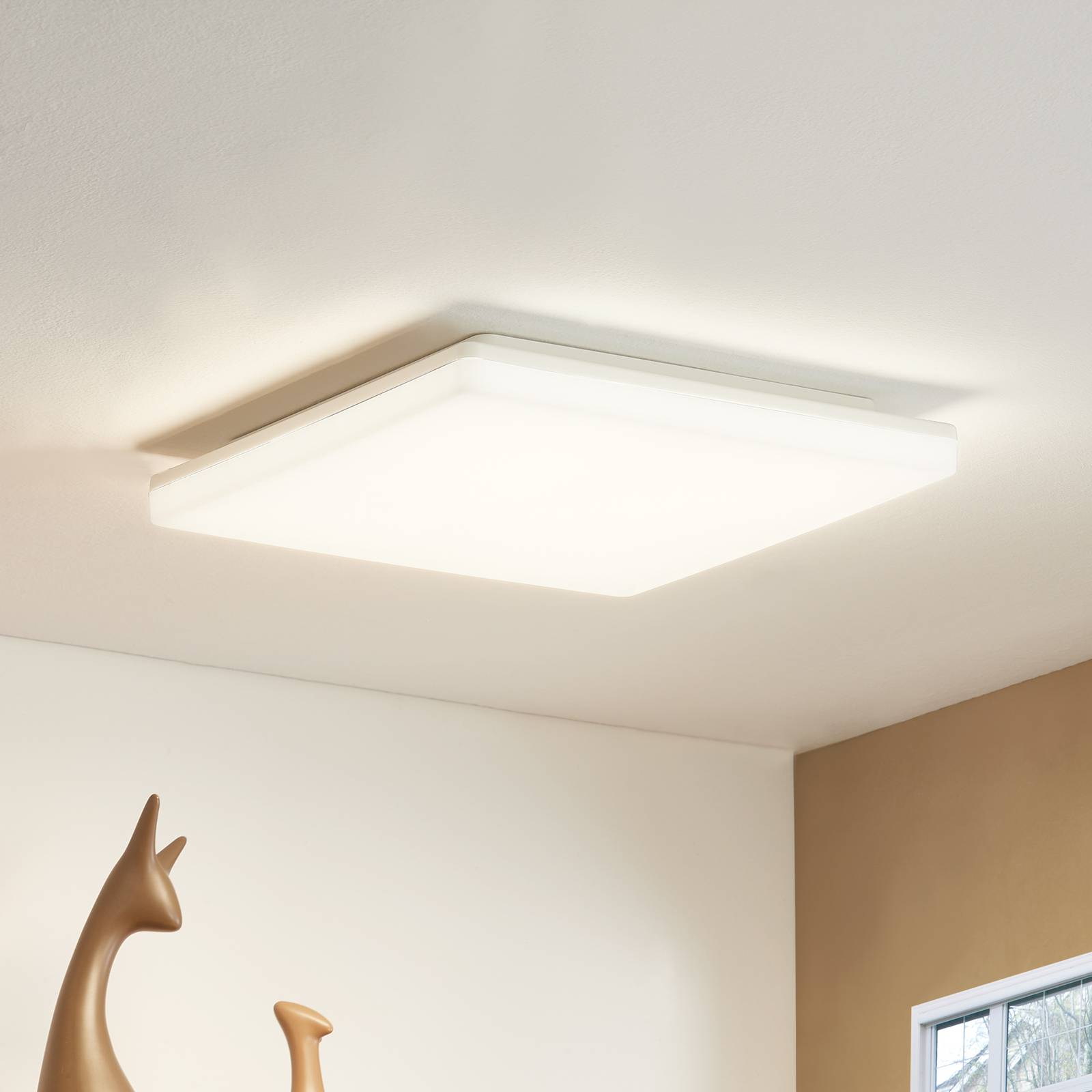foto del prodotto prios plafoniera led artin, 33 cm, bianco, angolare, sensore