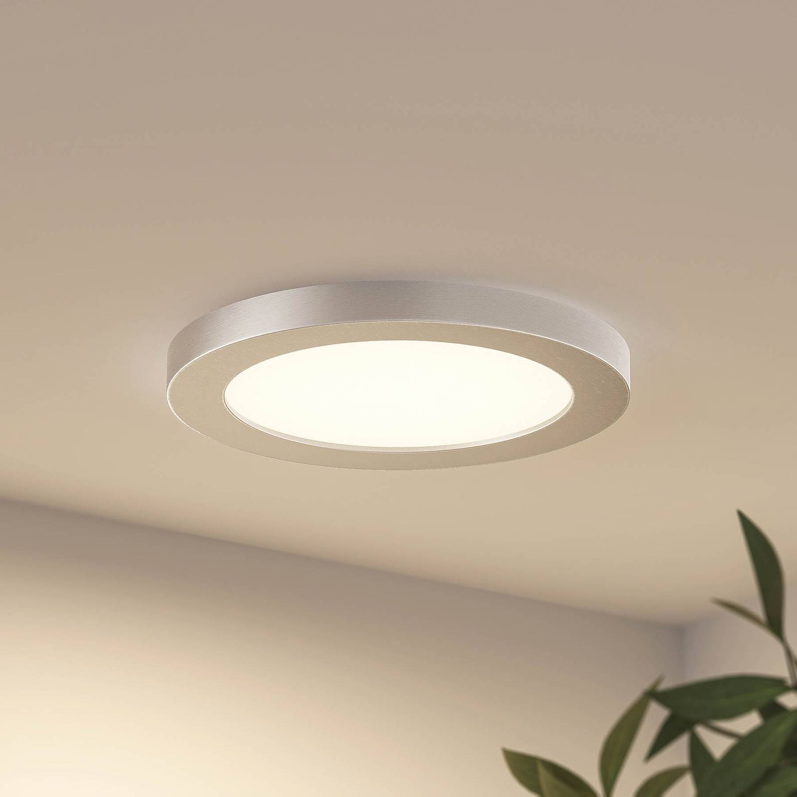 foto del prodotto prios plafoniera led aureka, 23 cm, argento, metallo