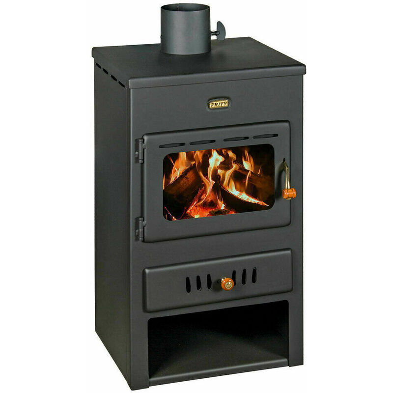 foto del prodotto prity stufa a legna per riscaldamento centralizzato. stufa a combustibile solido con caldaia integrata. potenza termica 6,7 7 kw. modello k1 w8