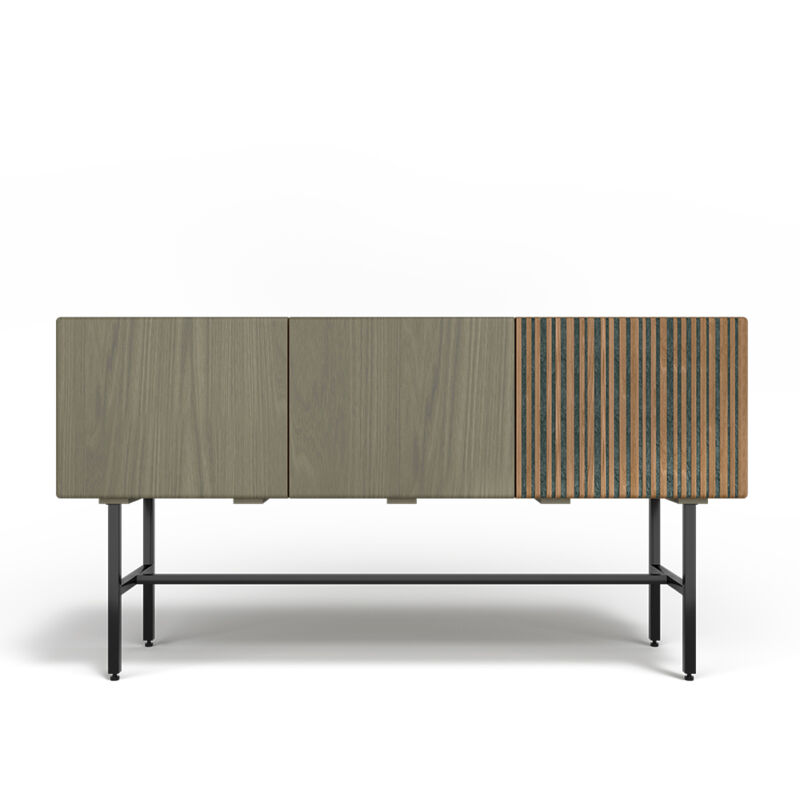 foto del prodotto privatefloor credenza in legno stile vintage 2 ante calabri grigio