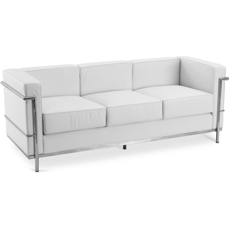 foto del prodotto privatefloor divano rivestito in pelle 3 posti kart bianco