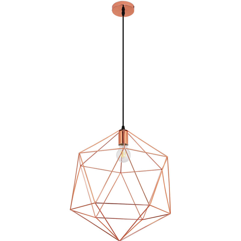 foto del prodotto privatefloor lampada a soffitto lampada a sospensione dal design vintage lara oro rosato