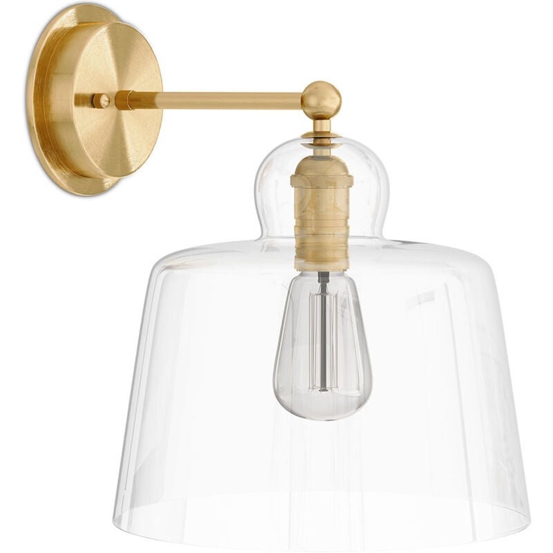 foto del prodotto privatefloor - lampada applique da parete - metallo oro e cristallo - sabela trasparente