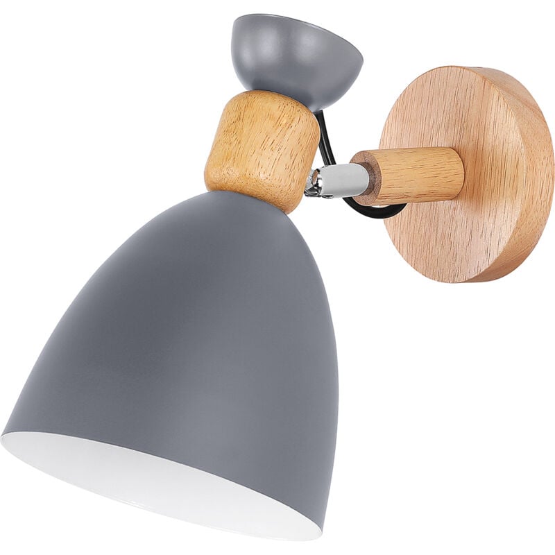 foto del prodotto privatefloor lampada da parete stile scandinavo metallo e legno jorson grigio