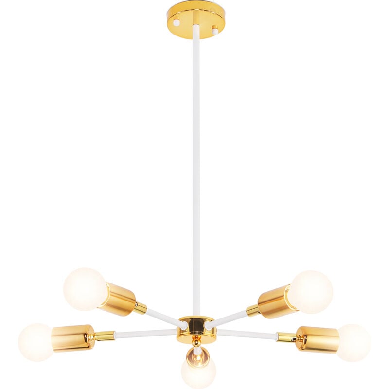 foto del prodotto privatefloor lampada da soffitto a sospensione 5 bracci tristan bianco